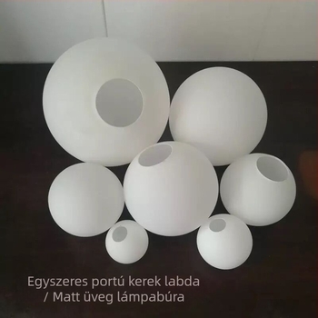 Tejfehér üvegből készült gömb alakú lámpabúra