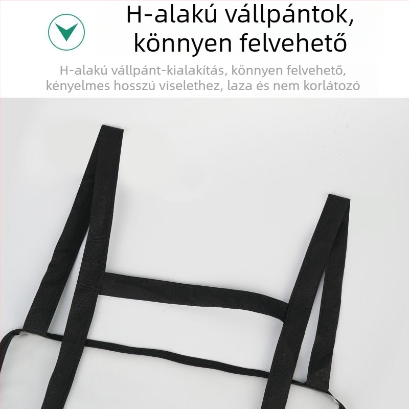 Vízálló és olajálló konyhai kötény háztartási használatra, ujjatlan, PET anyag, XL méret, fehér-szürke, modern minimalist stílus