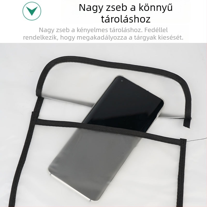 Vízálló és olajálló konyhai kötény háztartási használatra, ujjatlan, PET anyag, XL méret, fehér-szürke, modern minimalist stílus