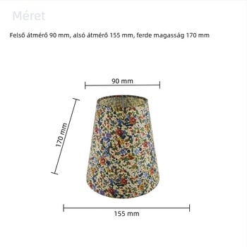 Nyomtatott textil lámpabura asztali lámpához – sík, kerek retro dizájn, univerzális csere
