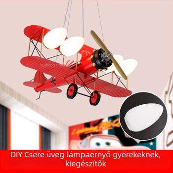 Repülő alakú lámpaernyő gyerekszobába – mennyezeti csillár üveg világítási kiegészítő DIY csere