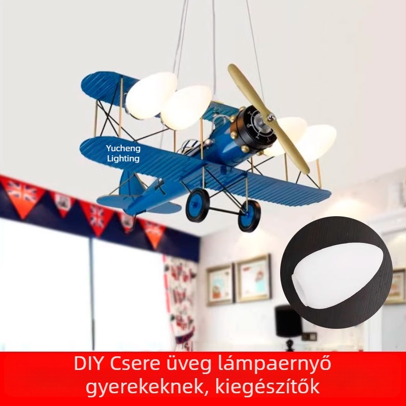 Repülő alakú lámpaernyő gyerekszobába – mennyezeti csillár üveg világítási kiegészítő DIY csere