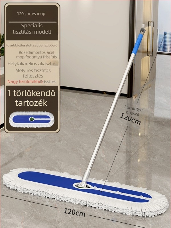 Nagy síkmop szállodai tisztításra, kereskedelmi használatra, 2025-ös modell, nagy felületű padló-mop, otthoni egy lépéses tisztítás