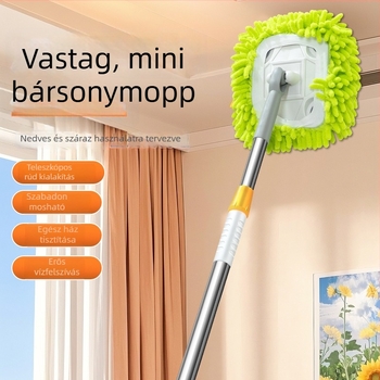 Chenille mop háztartási tisztításra, por eltávolítása, felmosás, falak és mennyezet tisztítása, száraz és nedves tisztítás kettős használatú, fa padlóhoz