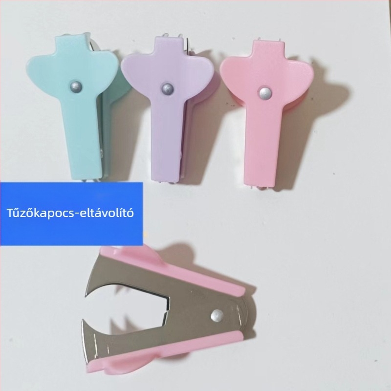 Mini makaron színű tűzőkapocs-eltávolító, irodai kiegészítő