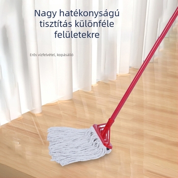 Széles fejű mopfej vasrúddal, 100% pamut nedvszívó, háztartási tisztításhoz – cserefej