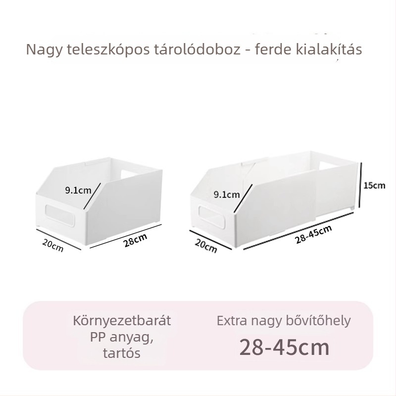 Nayoumei teleszkópos derékszögű téglalap alakú asztali tároló – a pálcikákhoz, kozmetikumokhoz és egyéb tárgyakhoz