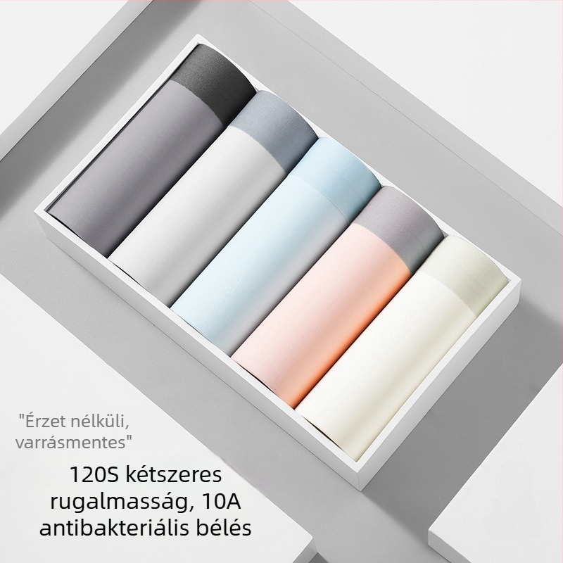 Férfi Ice Silk antibakteriális boxernadrág, ultra vékony, lélegző, középmagas derekú, egyszínű, kötött 120S