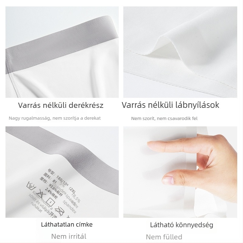 Férfi Ice Silk antibakteriális boxernadrág, ultra vékony, lélegző, középmagas derekú, egyszínű, kötött 120S
