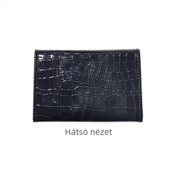 Uniszex kártyatartó háromhajtásos, több kártyahely, vékony, PU bőrből, krokodil minta