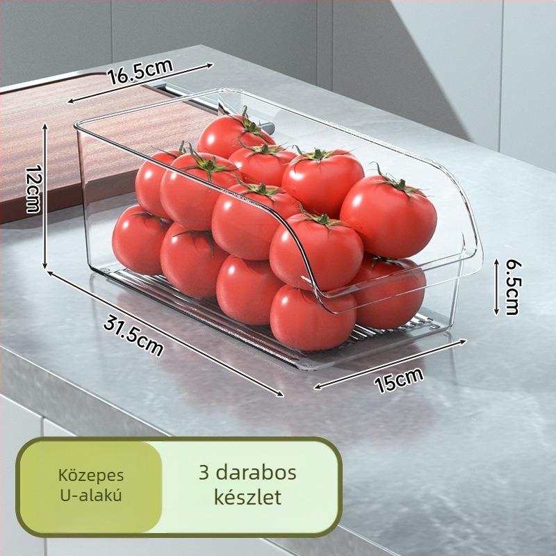 Hűtőben használható tároló – Többfunkciós műanyag fiókos rendező élelmiszerekhez, kellékekhez, kozmetikumokhoz és játékokhoz