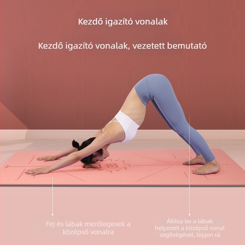 TPE jóga matrac, csúszásmentes felülettel, extra hosszú 185 × 80 cm, 8 mm vastagság, otthoni edzéshez, nyújtáshoz és tároláshoz