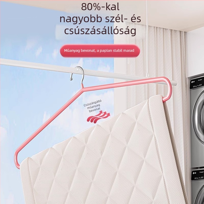Nagy, vastag ruhaszárító állvány paplanokhoz, ágyneműkhöz és törölközőkhöz – különleges tartó paplanhuzatokhoz