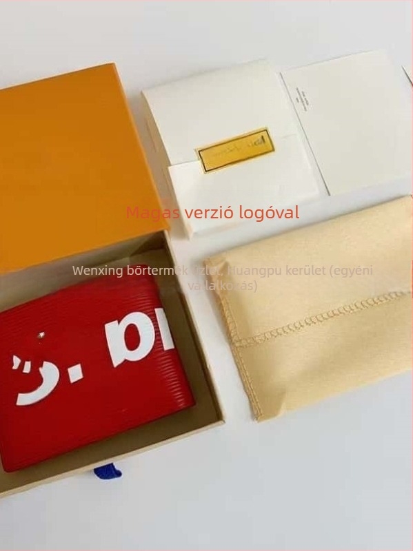 Férfi pénztárca víz-hullám mintával és szitanyomással, kompakt bifold több kártyatartóval
