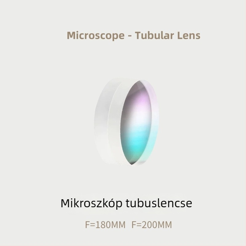 Kettős cementált csöves lencse végtelen optikai út, fókusztávolságok 180 mm és 200 mm.