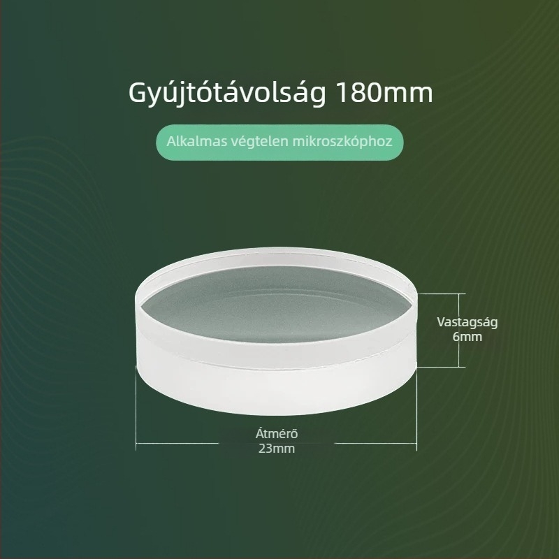 Kettős cementált csöves lencse végtelen optikai út, fókusztávolságok 180 mm és 200 mm.