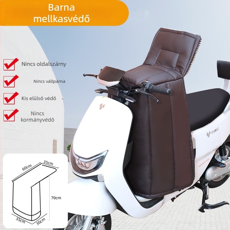 Téli szélvédő takaró elektromos kerékpárhoz, vastag PU bőr, extra nagy méret, meleg