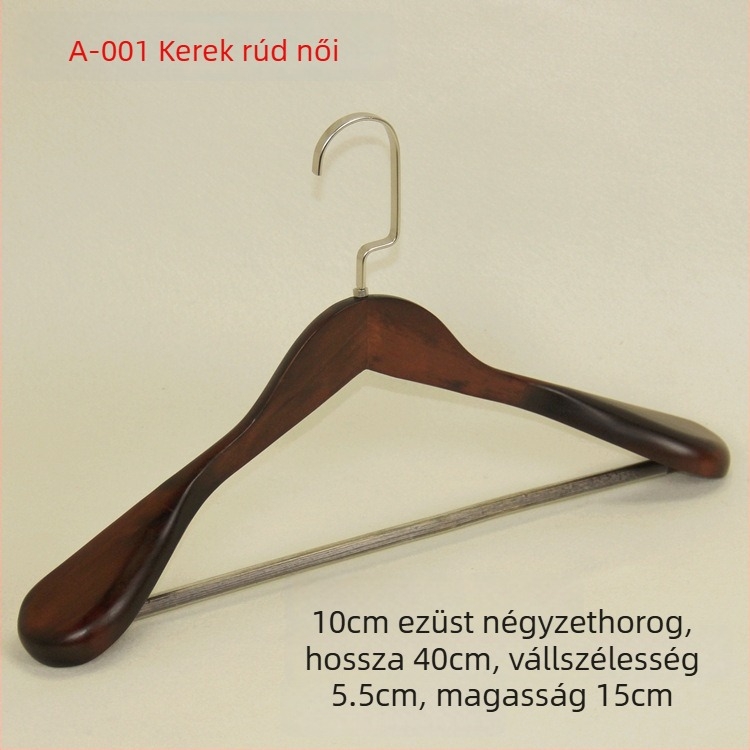 Retro tömörfa ruhakasztó széles vállakkal a gardróbhoz