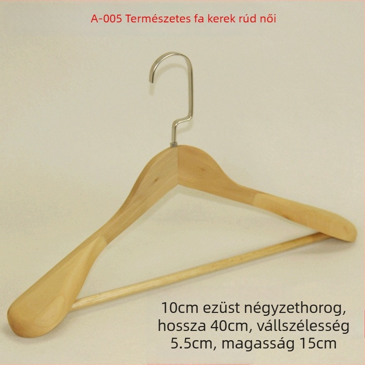 Retro tömörfa ruhakasztó széles vállakkal a gardróbhoz