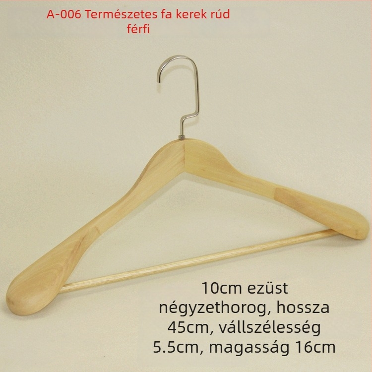 Retro tömörfa ruhakasztó széles vállakkal a gardróbhoz