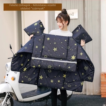 Vízálló fleece-béléssel ellátott takaró motorkerékpárokhoz és elektromos kerékpárokhoz, kétoldalas, téli modell, meleg és szélálló, vastított.
