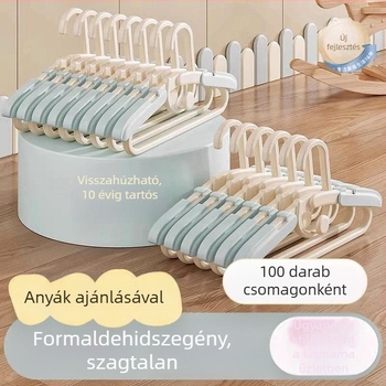Baba- és újszülött ruhafogas, kihúzható, szagtalan, összecsukható, ruhák felakasztásához és tárolásához