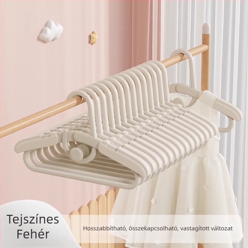 Baba- és újszülött ruhafogas, kihúzható, szagtalan, összecsukható, ruhák felakasztásához és tárolásához
