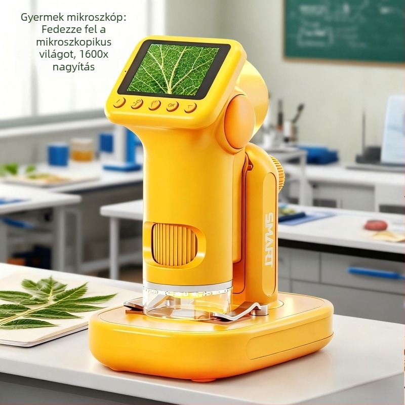 Gyerekeknek készült hordozható elektronikus mikroszkóp, STEM oktatási játék biológia és kémia számára, kis tudományos kísérlet készlet