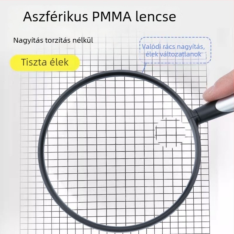 Ultra könnyű kézi nagyító HD nagyítással, extra nagy lencsével az olvasáshoz – időseknek, gyerekeknek és diákoknak.