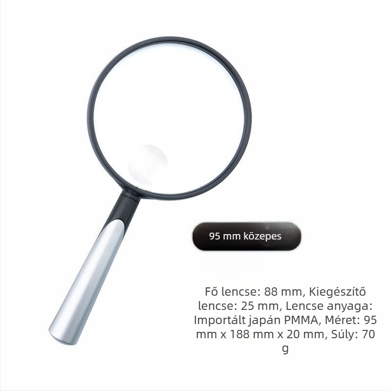 Ultra könnyű kézi nagyító HD nagyítással, extra nagy lencsével az olvasáshoz – időseknek, gyerekeknek és diákoknak.