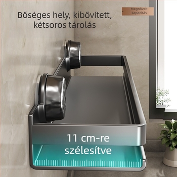Falihoz rögzíthető, fúrás nélküli, kreatív, többfunkciós tároló a konyhai fűszerekhez, fürdőszobába és erkélyre.