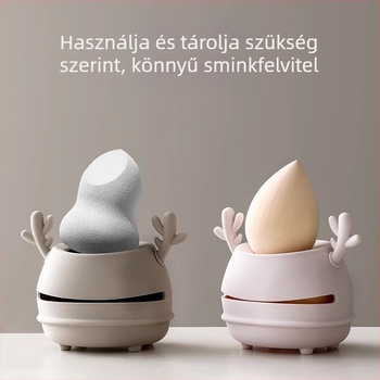 Agancs formájú szilikon sminkszivacs tároló, hordozható, lélegző, multifunkcionális
