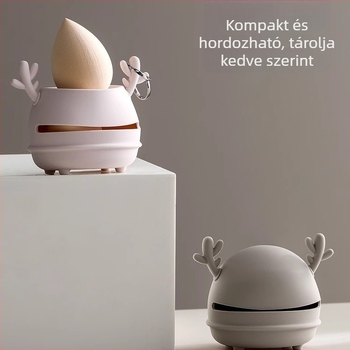 Agancs formájú szilikon sminkszivacs tároló, hordozható, lélegző, multifunkcionális