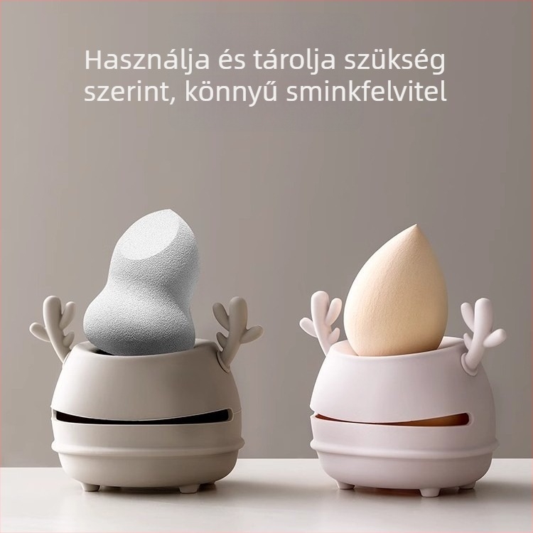 Agancs formájú szilikon sminkszivacs tároló, hordozható, lélegző, multifunkcionális
