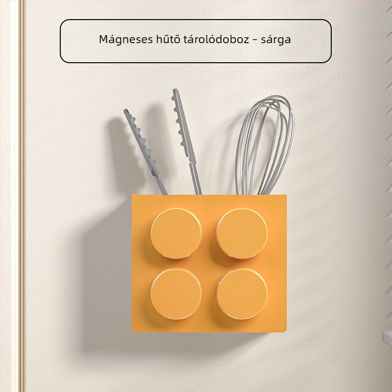 Erős mágneses építőelem hűtőszekrény-tároló doboz, hűtő dekorációs doboz, mágneses falra szerelhető tároló