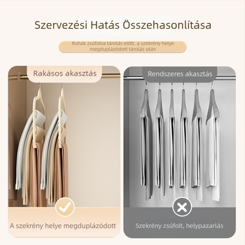 Többszintes vállfák csúszásmentes velúr bevonattal, egyszerű otthoni tárolás, megvastagított vállfák nadrágok és ruhák számára
