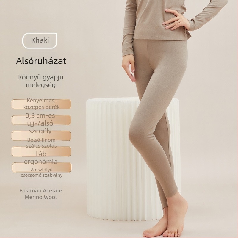 Női acetát gyapjú termoszett – őszi-téli, vékony bolyhos alapréteg felső és nadrág