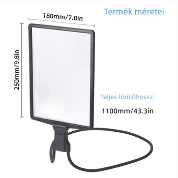 HD LED-es nyakba akasztható nagyító könyvek és újságok olvasásához, töltővel rendelkező kézi asztali olvasó