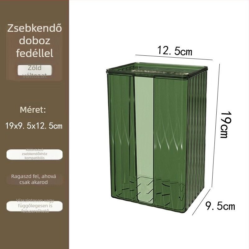 Falihoz szerelhető zsebkendő-doboz és törölközőtartó fürdőszobába és konyhába, fúrás nélkül, fordított papírtartó doboz