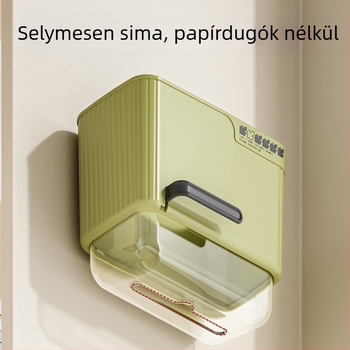 Fali papírzsepi tartó fúrás nélkül, nagy kapacitású, konyha és fürdőszoba, többfunkciós tároló.