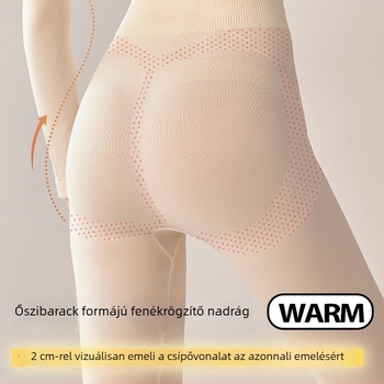 Magas derekú haskontrollal és fenékemeléssel készült termikus leggings nőknek – vastag alapréteg