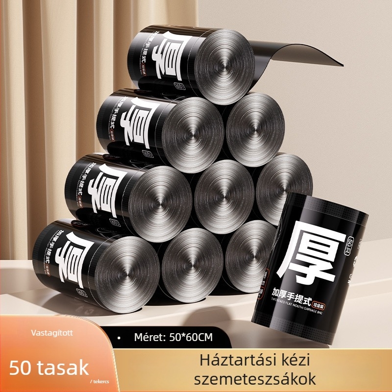 Hordozható, sűrített egyszer használatos szemeteszacskók, háztartási célra, iroda és kollégium számára