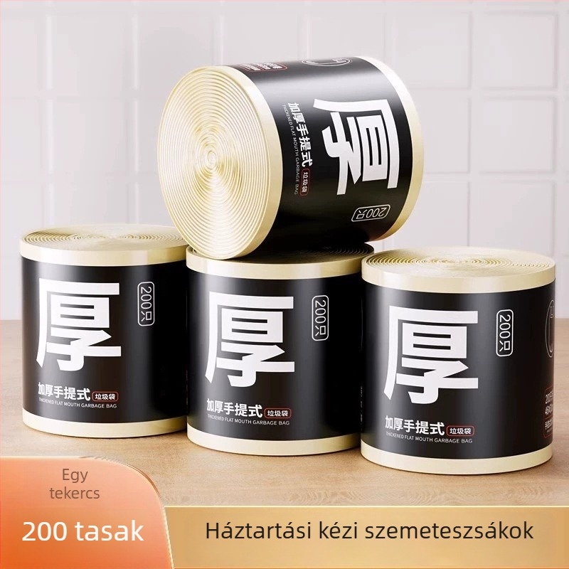 Hordozható, sűrített egyszer használatos szemeteszacskók, háztartási célra, iroda és kollégium számára