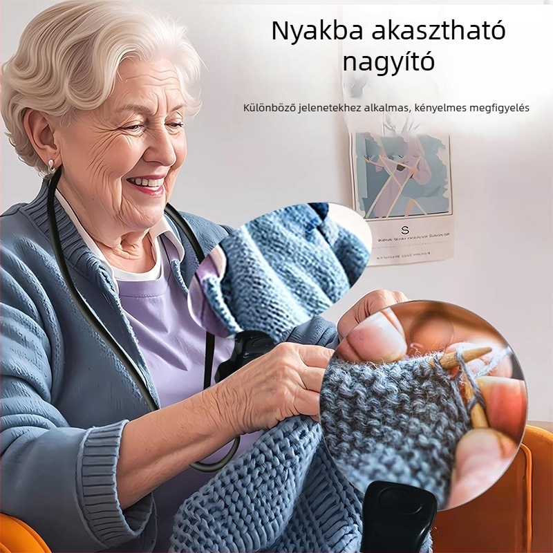101 mm nyakba akasztható nagyító, 4x nagyítás, HD javító nagyító eszköz, fémcső, összecsukható modell