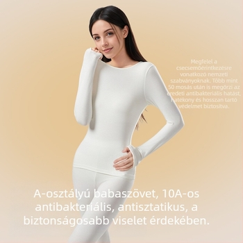 Uniszex Lenzing Modal termikus alsóruha készlet ősz-télre, karcsú szabás, antibakteriális, vékony hosszú ujjú felső és hosszú nadrág