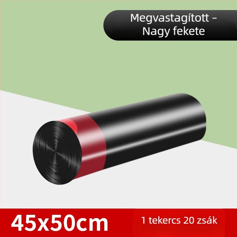 Háztartási erősített húzózsinóros szemeteszsákok, nagy méret, automatikus zárás, konyhai csomag