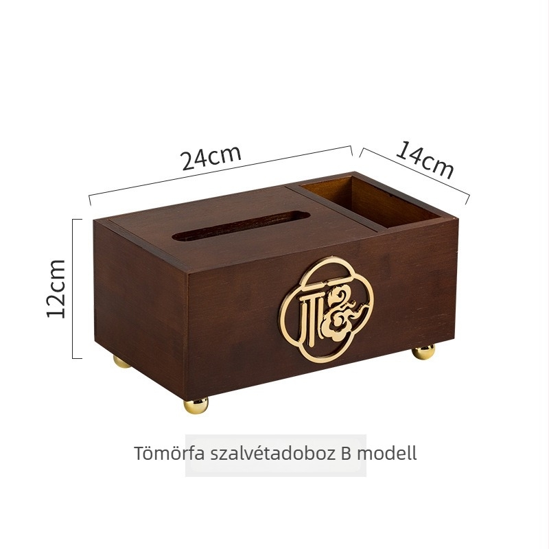 Fából készült szalvétadoboz tárolóval a távirányítóhoz, nappaliba, modern kínai stílus