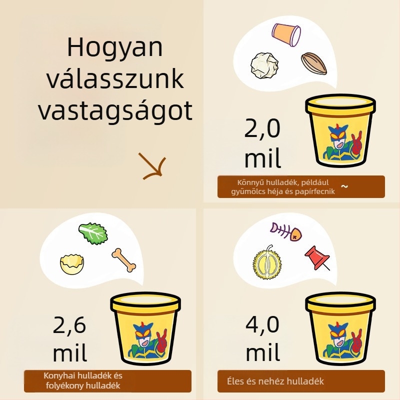 Megerősített szemeteszsákok húzózsinórral, nagy méret, otthonra, irodába és kollégiumba, diákoknak gazdaságos csomag, nagy kapacitás