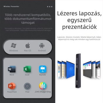 Deli 2802 oldalváltó toll, PPT távirányító toll, lézeres vetítés toll, elektronikus oktatási mutató, USB multimédiás oktatáshoz