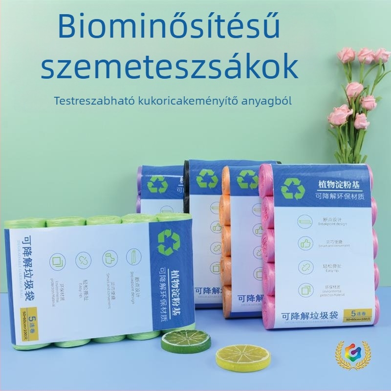 Nagy vastagított szemeteszsák, lapos szájú kivitel, tote-stílus, háztartási használatra